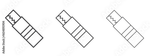 Chew gum icon in line art doodle style. Editable stroke outline sign, eps 10