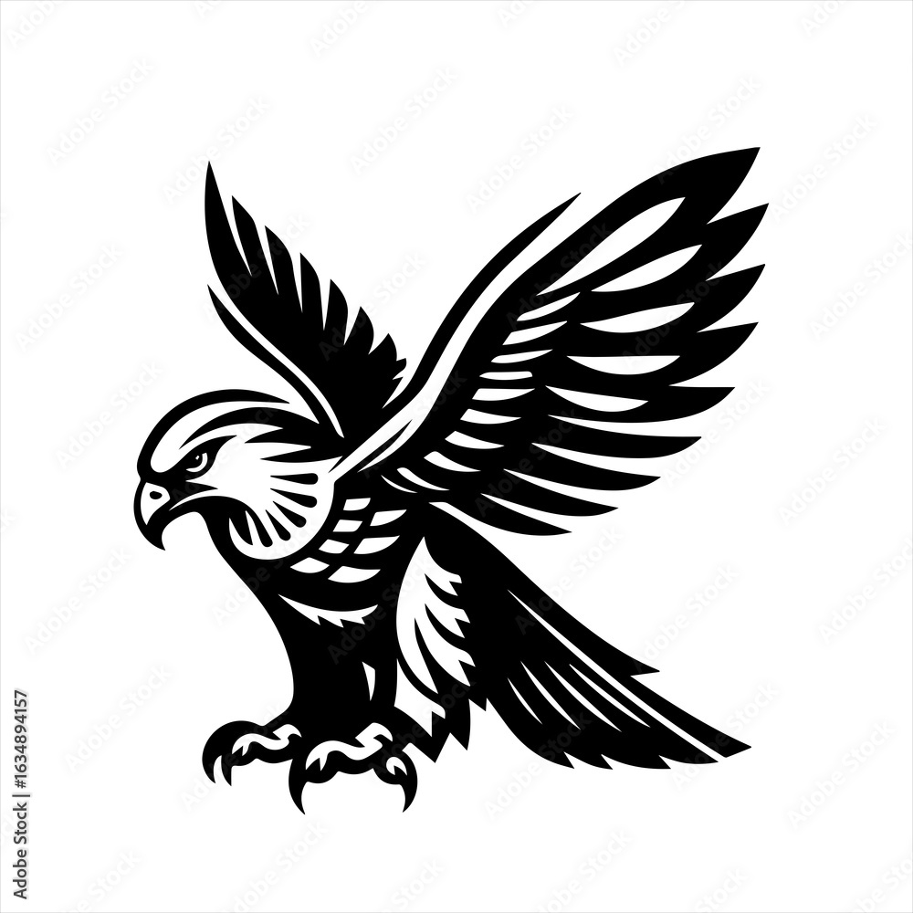 Fototapeta premium Majestic Falcon in Flight Silhouette.