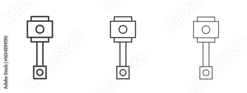 Car Piston icon in line art doodle style. Editable stroke outline sign, eps 10