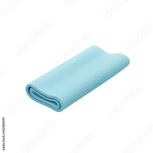 Light blue yoga mat rolled up isolated on transparent background