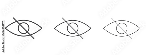 Blindness icon in line art doodle style. Editable stroke outline sign, eps 10