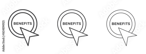 benefits icon in line art doodle style. Editable stroke outline sign, eps 10