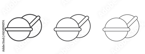 Bath salts bomb icon in line art doodle style. Editable stroke outline sign, eps 10