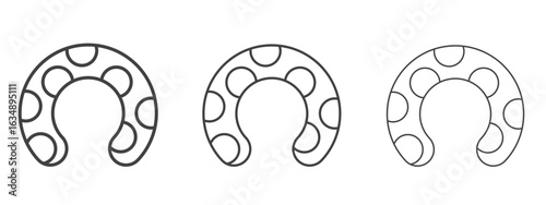 Baby orthopedic pillow icon in line art doodle style. Editable stroke outline sign, eps 10