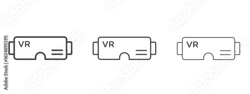 AR headset icon in line art doodle style. Editable stroke outline sign, eps 10