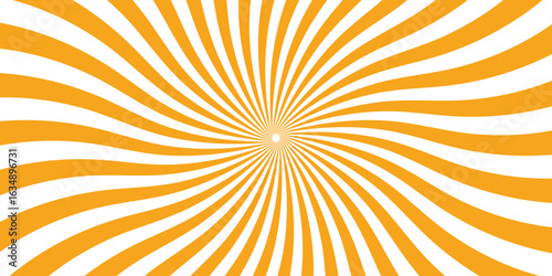 Abstract orange and white swirls radial burst background design suitable for various creative projects and graphic applications.