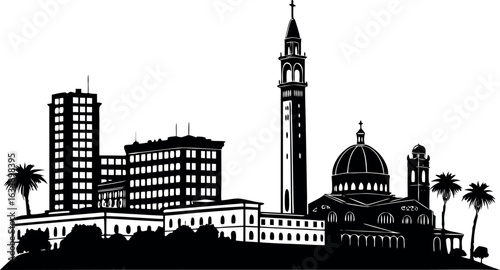 St petersburg florida skyline silhouette isolated on white background.eps