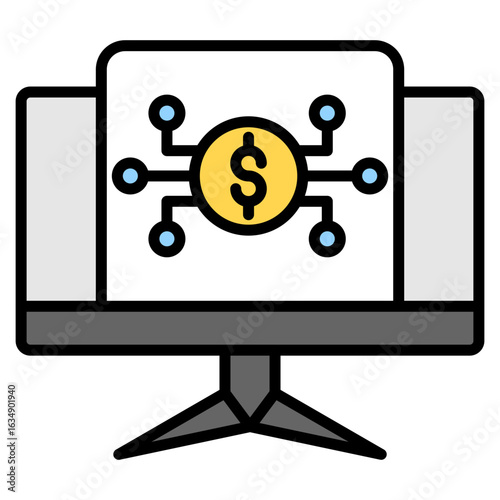 Digital Token lineal color icon