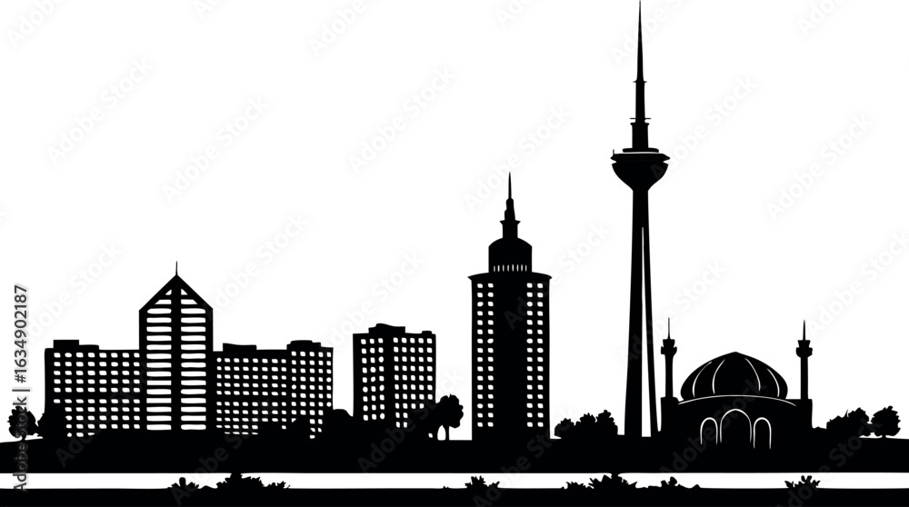 Obraz premium Ankara city skyline silhouette isolated on white background.eps