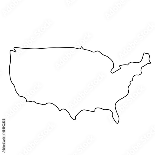 US Mainland Map black outline