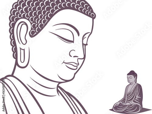 buddha statue isolated on white bg