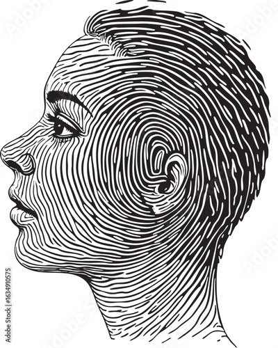 Line of human head - Vector illustration. Head icon