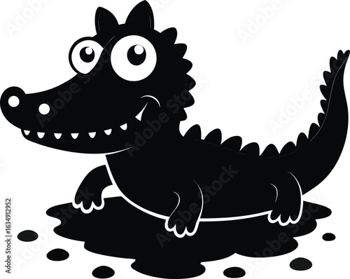 Vector cartoon crocodile illustration