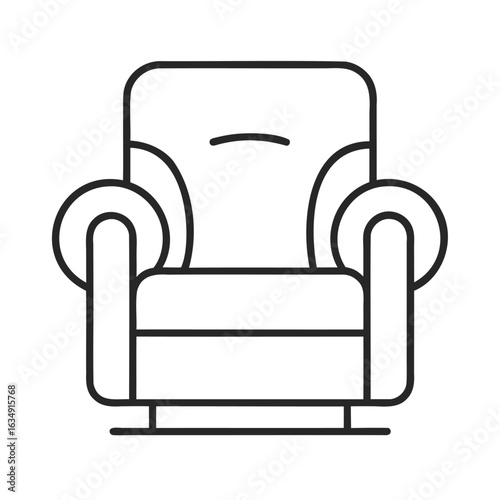 Simple line drawing of a comfortable armchair