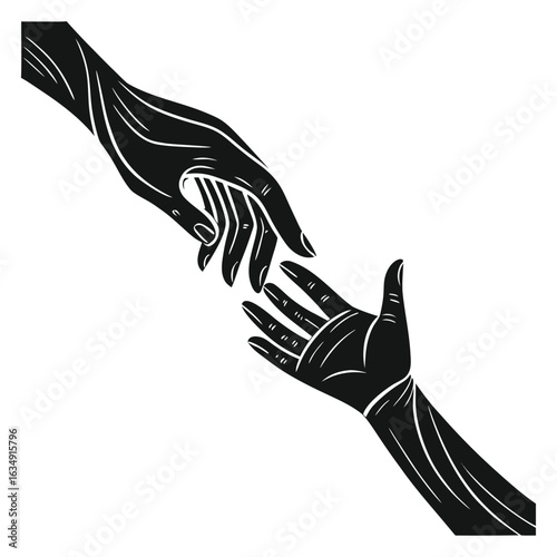 Two hands reaching out to each other in a gesture of connection