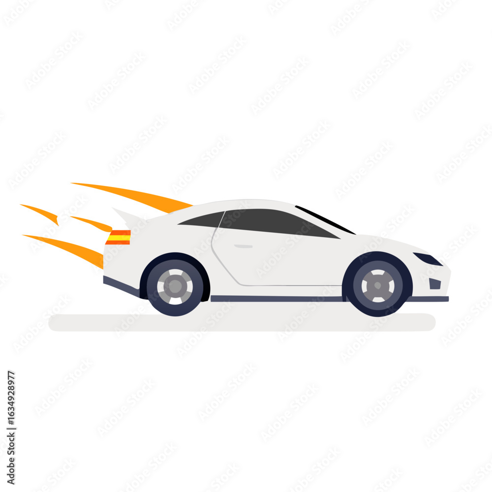 Fototapeta premium black outline Race car symbol logo template, stylized vector 