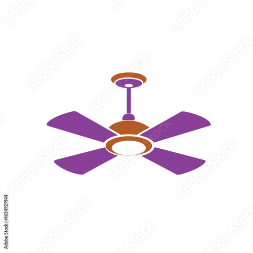 Simple  ceiling fan icon on white background