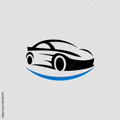 Race car symbol logo template, stylized vector