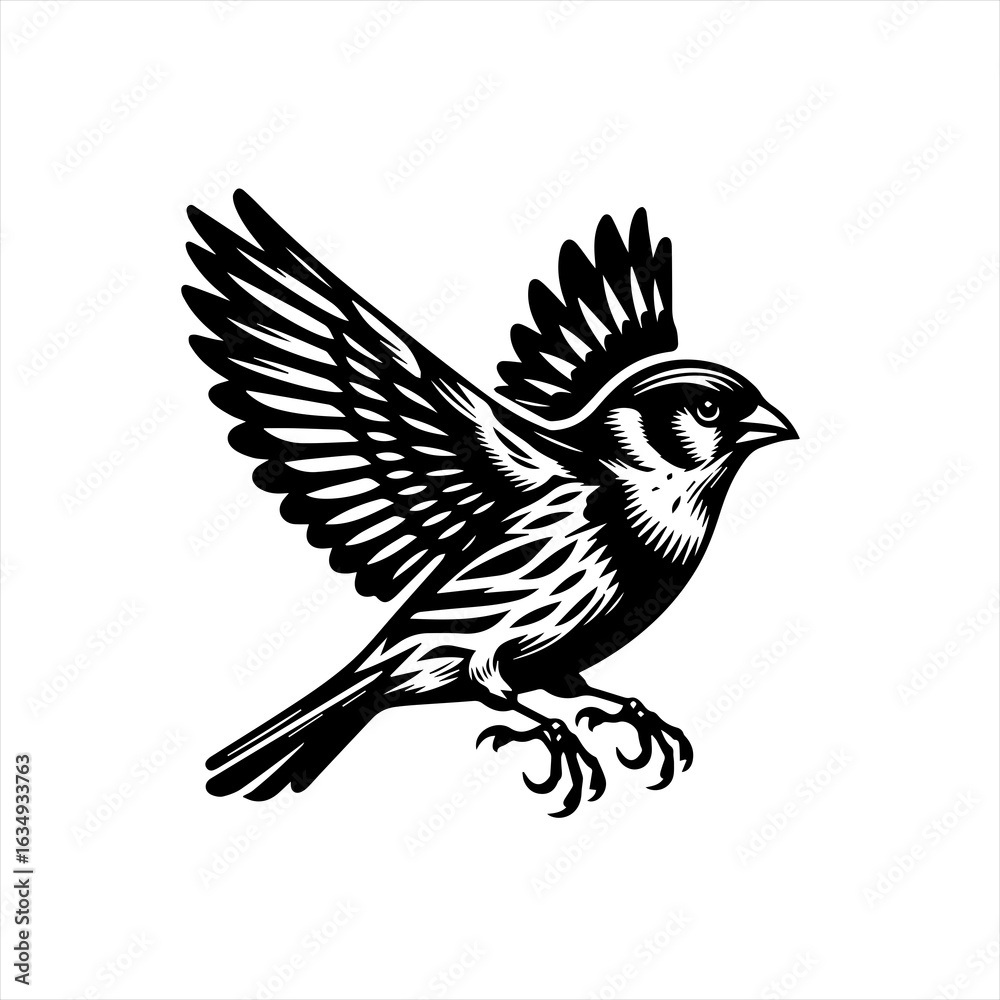 Obraz premium Stylized Flying Bird Vector Illustration.