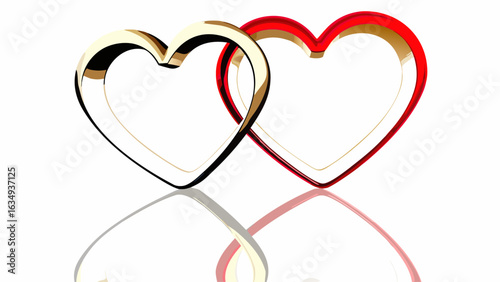 A sleek Valentine’s Day banner with 3D hearts, vector line art, and vibrant colors surrounding the design.