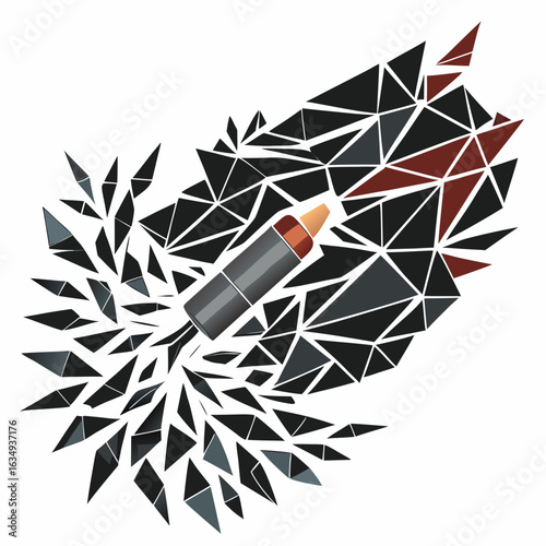 Shattered Bullet Transforming into Feather – Abstract Anti-Violence Vector Design