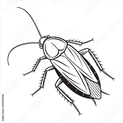 Black and white cockroach logo design. Cockroach logo design vector illustration