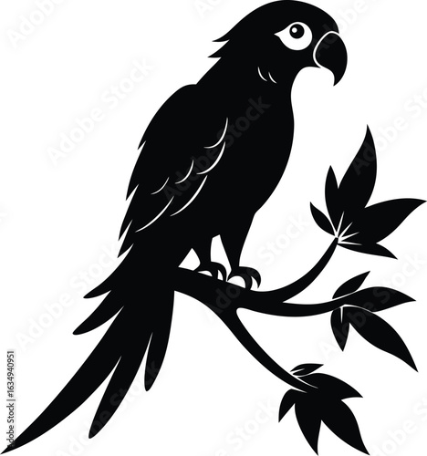 Parrot silhouette vector illustration white background