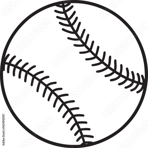 Simple Baseball Line Art Illustration