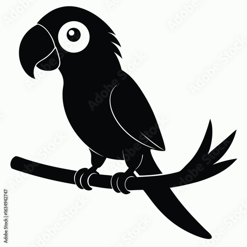 Parrot silhouette vector illustration white background