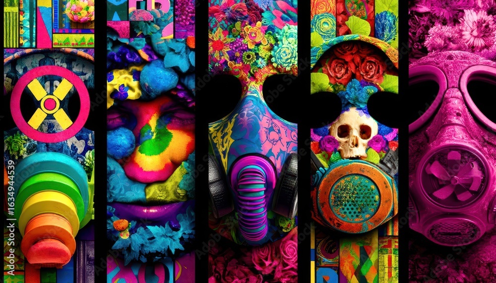 Fototapeta premium people with gas masks