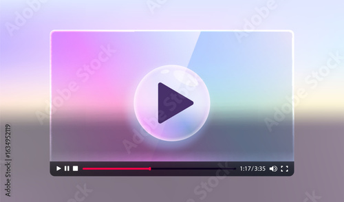 Frame landing page, Design internet video browser template. Windows frame search, webpage. Vector illustration.