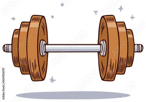 Cartoon Dumbbell Weight Training, Physical Fitness Equipment, Exercise Illustration
