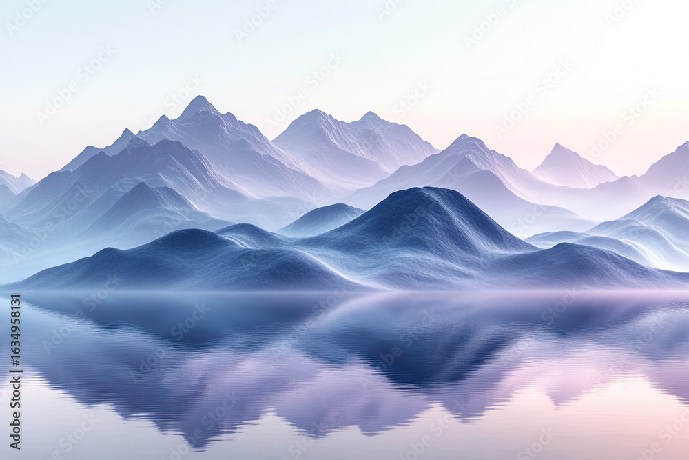 Fototapeta premium Tranquil Abstract Nature Scene with Undulating Peaks and Valleys