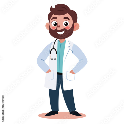 Male Doctor Cartoon Vector Illustration