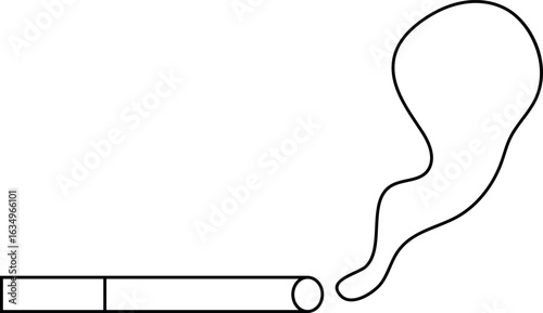 Coloring page with schematic smoking cigarette