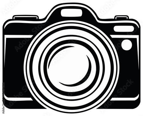 Camera vector icon graphic illustration isolated on white background showing photo equipment and photography concept