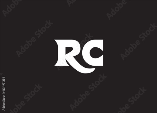 RC abstract vector logo monogram template
