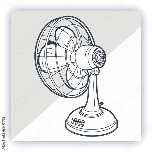 Gray electric fan isolated on a white background
