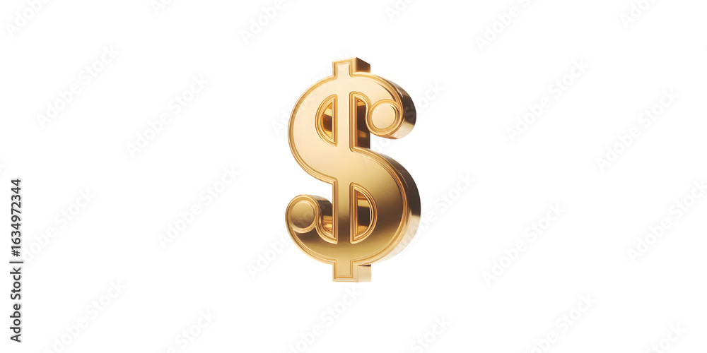 Fototapeta premium Golden Dollar Sign: Wealth, Finance, and Prosperity Symbol