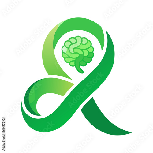 Neural Pathway Ribbon – Abstract Vector for Cerebral Palsy Awareness