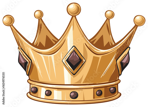 Golden Crown with Jewels and Ornate Design