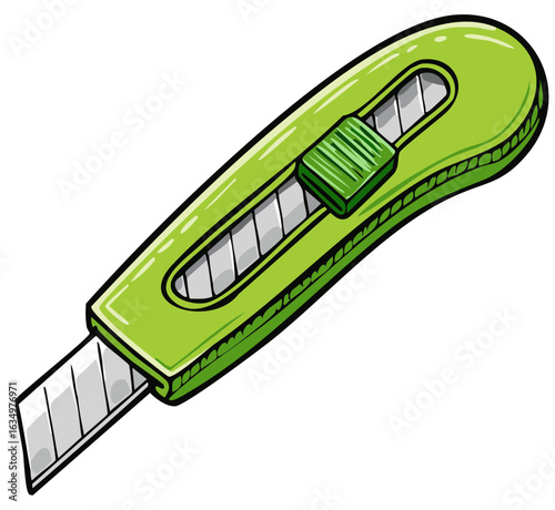 Green utility knife illustration