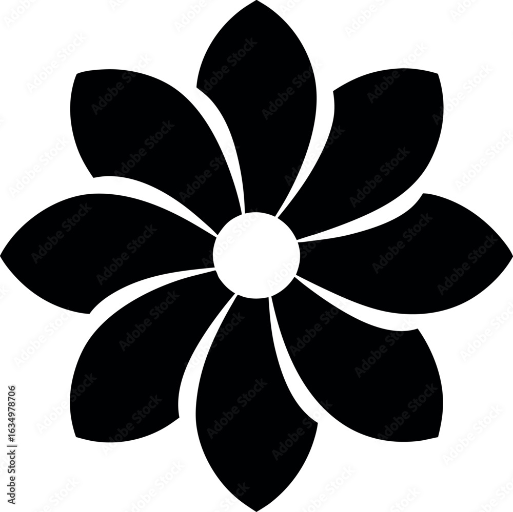 Daisy-Inspired Flower Silhouette Daisy-Inspired Flower Silhouette