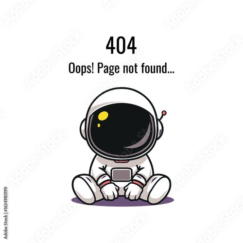Cute Cartoon astronaut for 404 error page