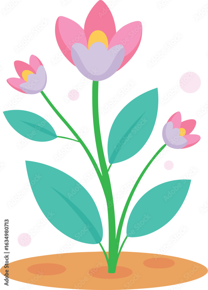 Obraz premium Pink Tulip Flower Vector Illustration