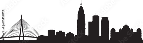 Cityscape Silhouette of Mumbai India A Detailed Skyline Vector Illustration of Urban Architecture