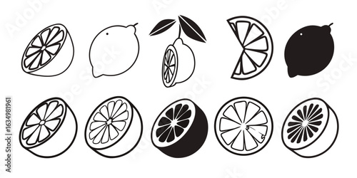 Vector art of lemon slices isolated on white background, perfect for adding a fresh and citrusy touch to your designs
