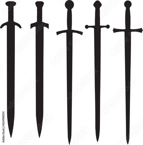 Swords Icon Silhouette Vector Set
