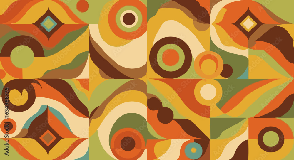 Fototapeta premium Retro geometric pattern.generative ai