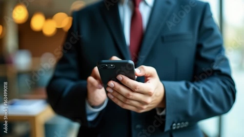 Fraud and phishing concept. Man holding mobile phone with incoming call from unknown caller. scammer or stranger, Hoax person with fake identity, Prank caller, anonymous, smartphone terrorism.